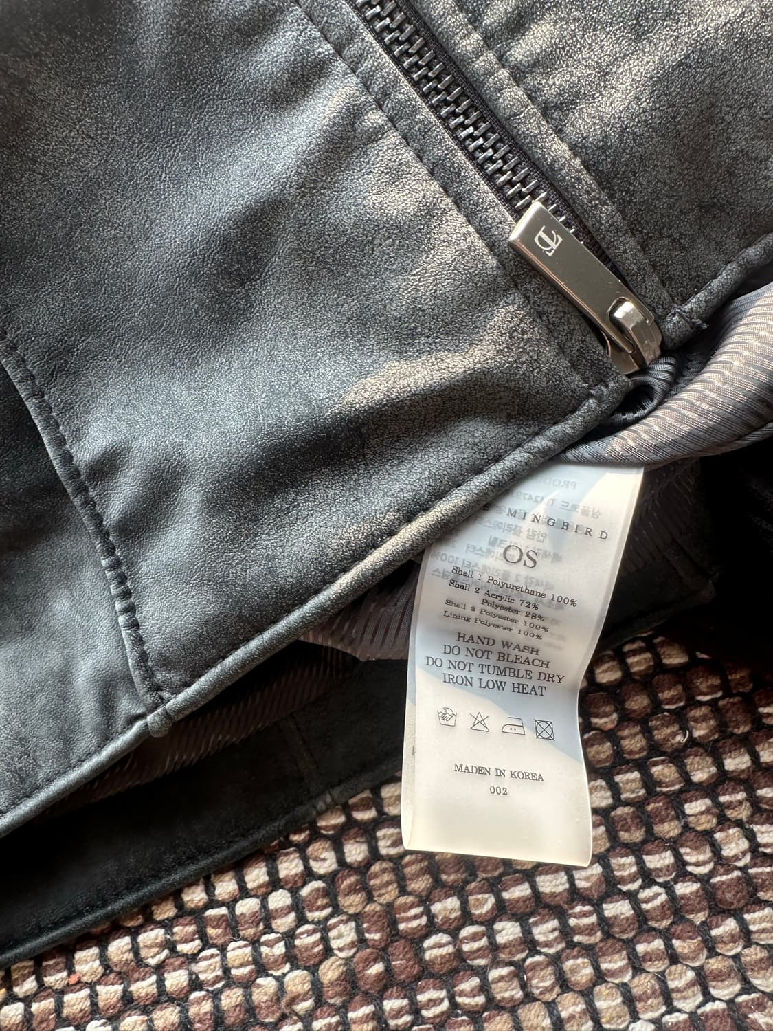 트리밍버드 투웨이 니트 크랙 레더 자켓 상품이미지6