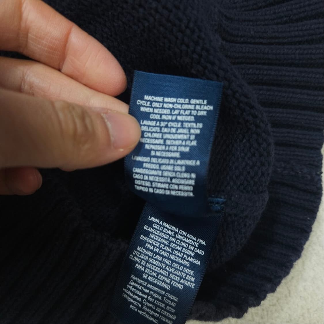 폴로 랄프 로렌 반집업 니트 네이비 상품이미지5