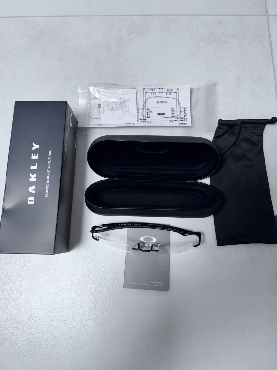 (새상품) 오클리 게이지 3.1 무테안경 블랙 상품이미지3