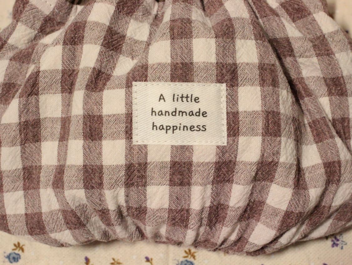 핸드메이드 브라운체크 바네 파우치 상품이미지5