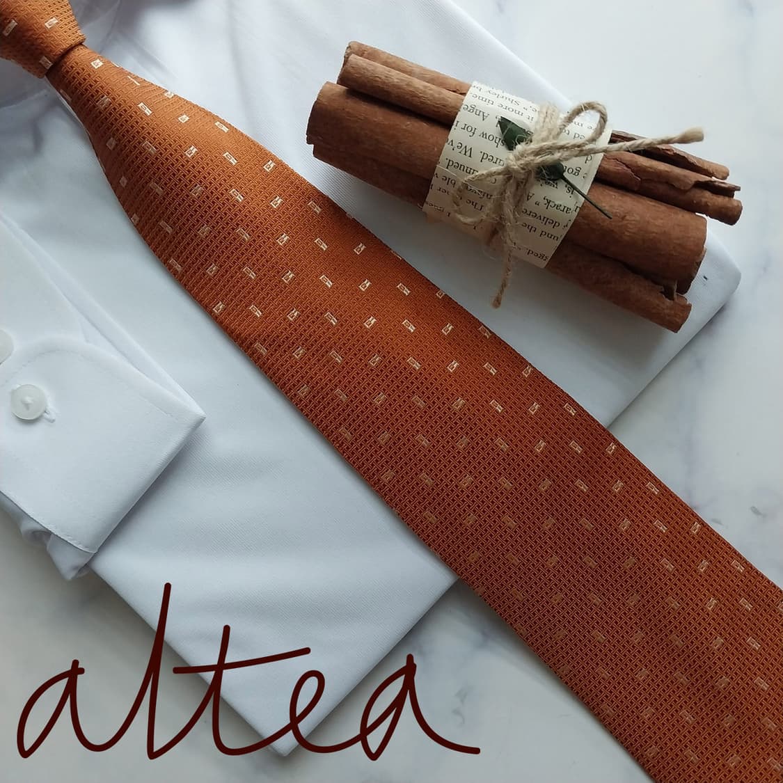 알테아 실크 오렌지 마이크로 패턴 넥타이 9.4cm A+등급 K1676
 상품이미지2