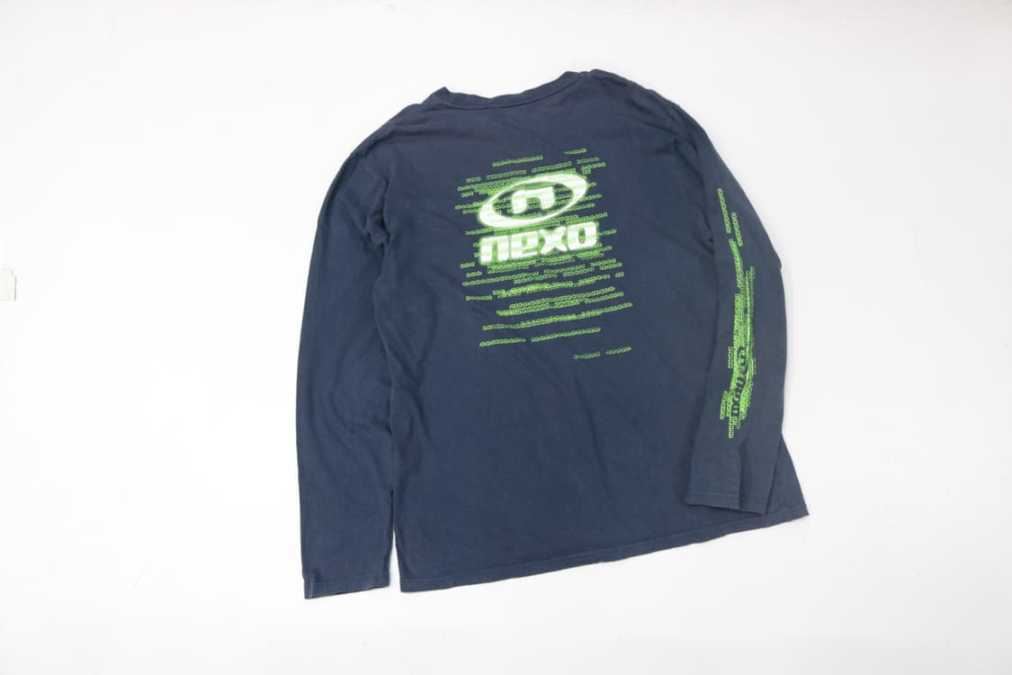 NEXO 넥소 빈티지 디지털 매트릭스 그래픽 네이비 롱 슬리브 상품이미지7
