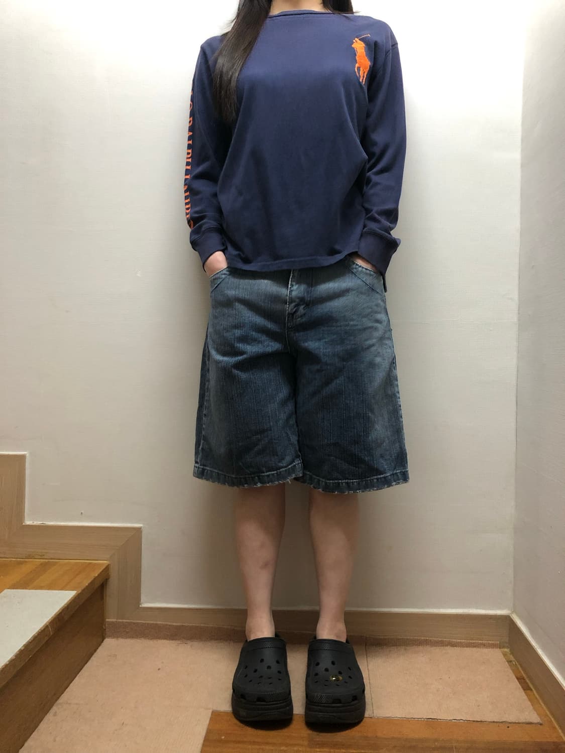빈티지 데님 빅 포켓 버뮤다 팬츠 상품이미지6