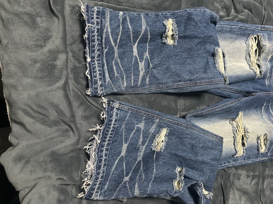 레씨토 Cat Washing 데미지 플레어 데님 상품이미지5