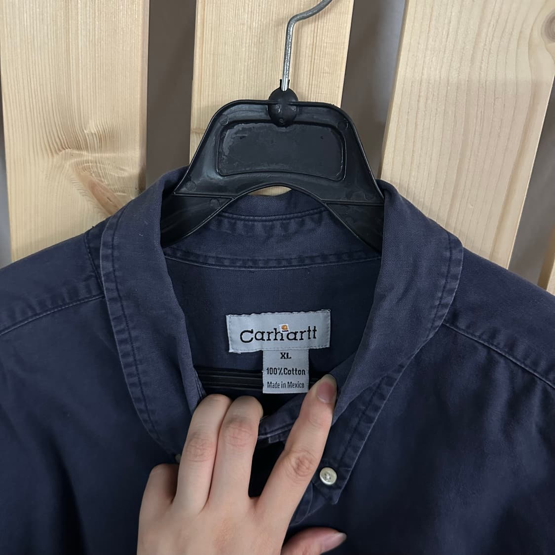 (XL) 칼하트 긴팔 워크 셔츠 네이비 상품이미지4