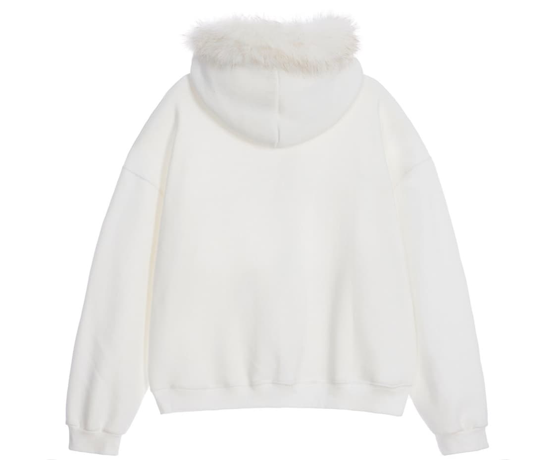 퍼 오버핏 레터링 후드집업 상품이미지2