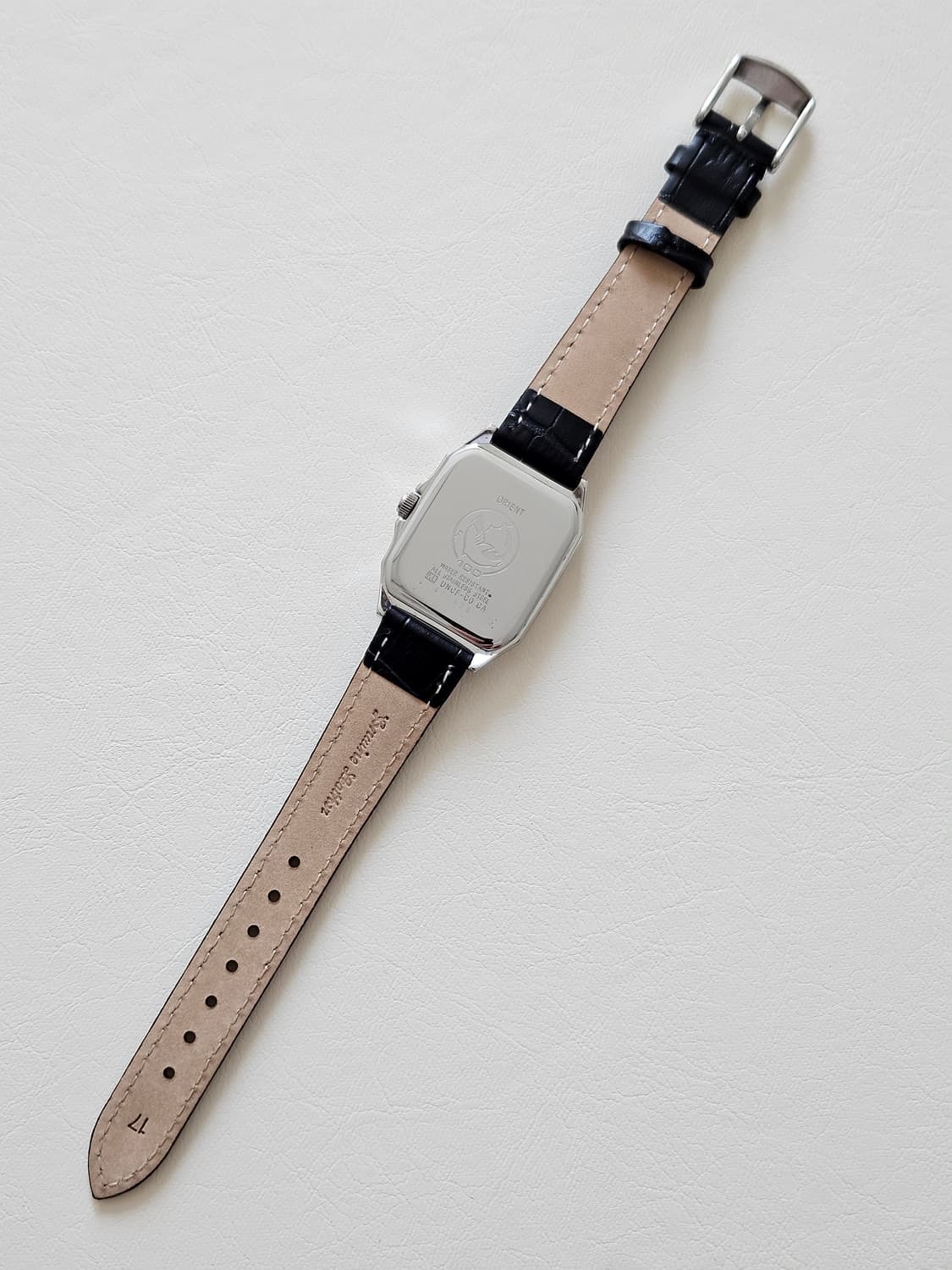 빈티지 오리엔트 스위머 흰판 가죽 시계 상품이미지6