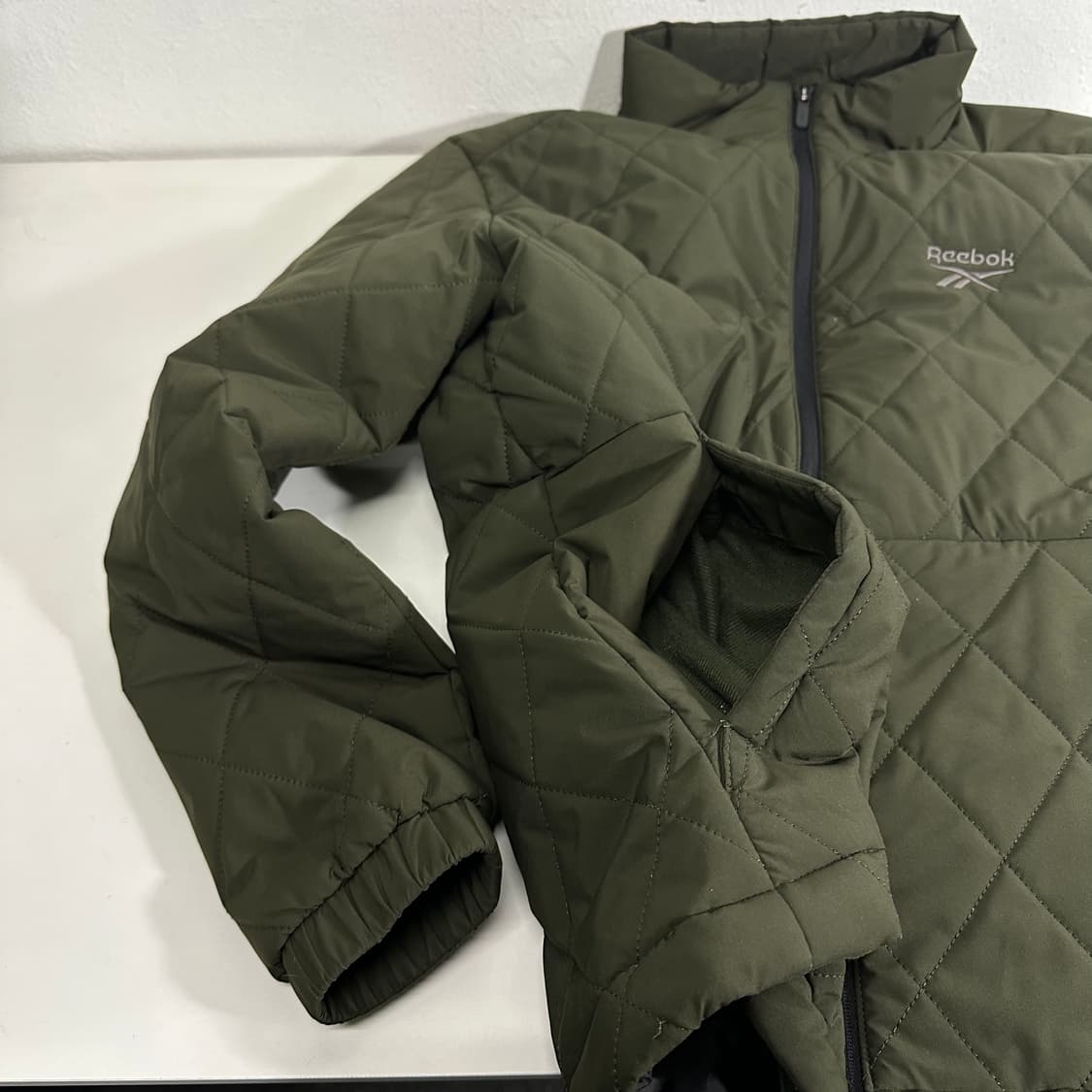 L 리복 카키 퀼팅 경량패딩 상품이미지3