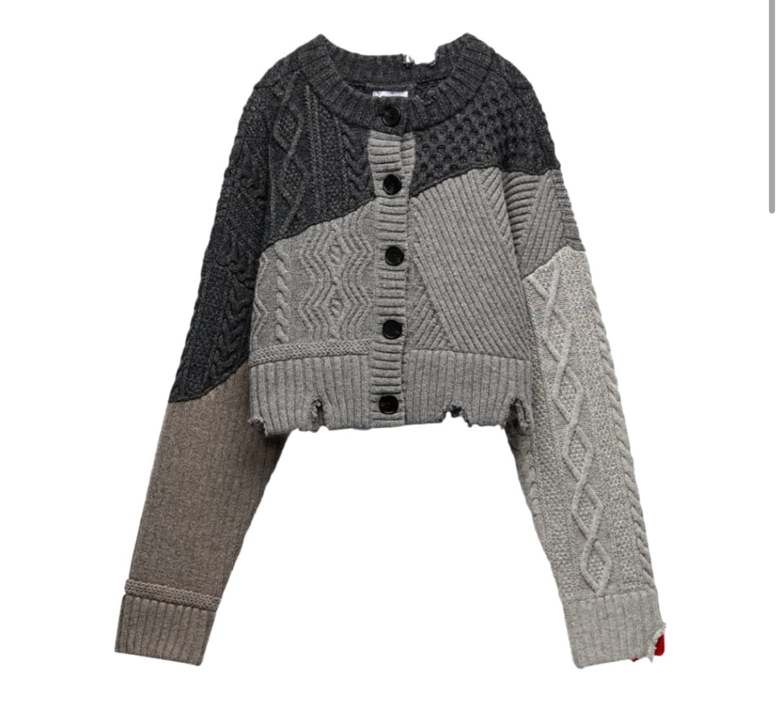 자라 x 아더에러 디스트로이드 크롭 가디건 블루 S-M 상품이미지1