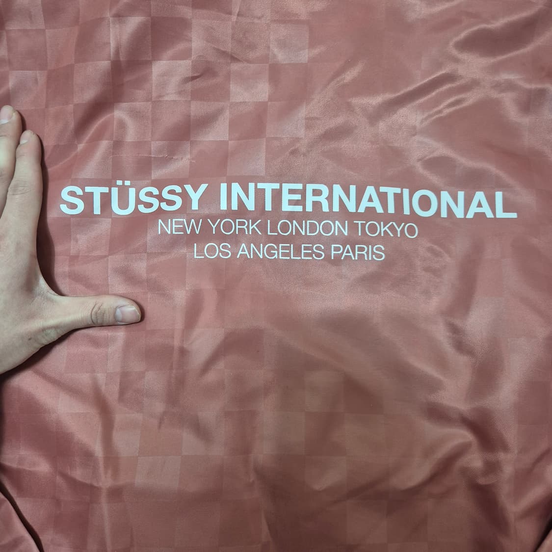 스투시 인터내셔널 체커보드 사틴 코치자켓 M(95) 상품이미지5