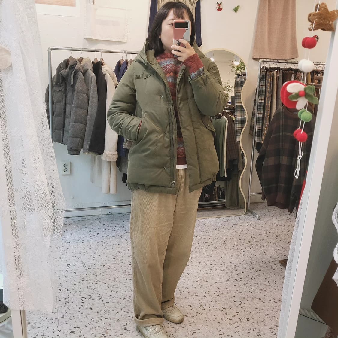 Vanake 여성 덕다운 야상 패딩점퍼 M 상품이미지10