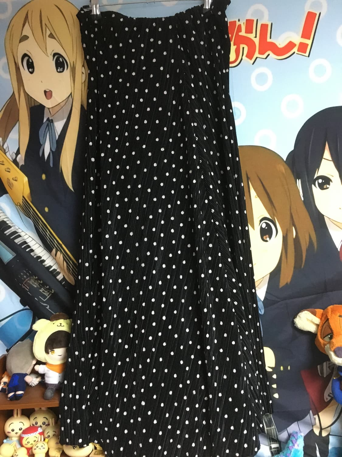 (VIN.)빈티지 도트 롱 스커트 블랙 상품이미지1