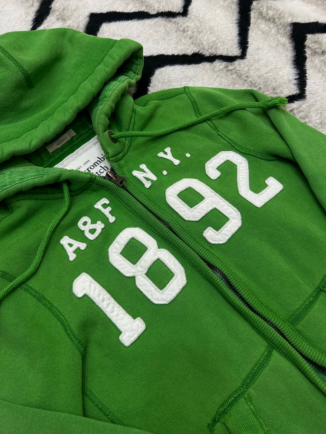 [S]아베크롬비 스펠아웃 후드집업/기모/그린 상품이미지1