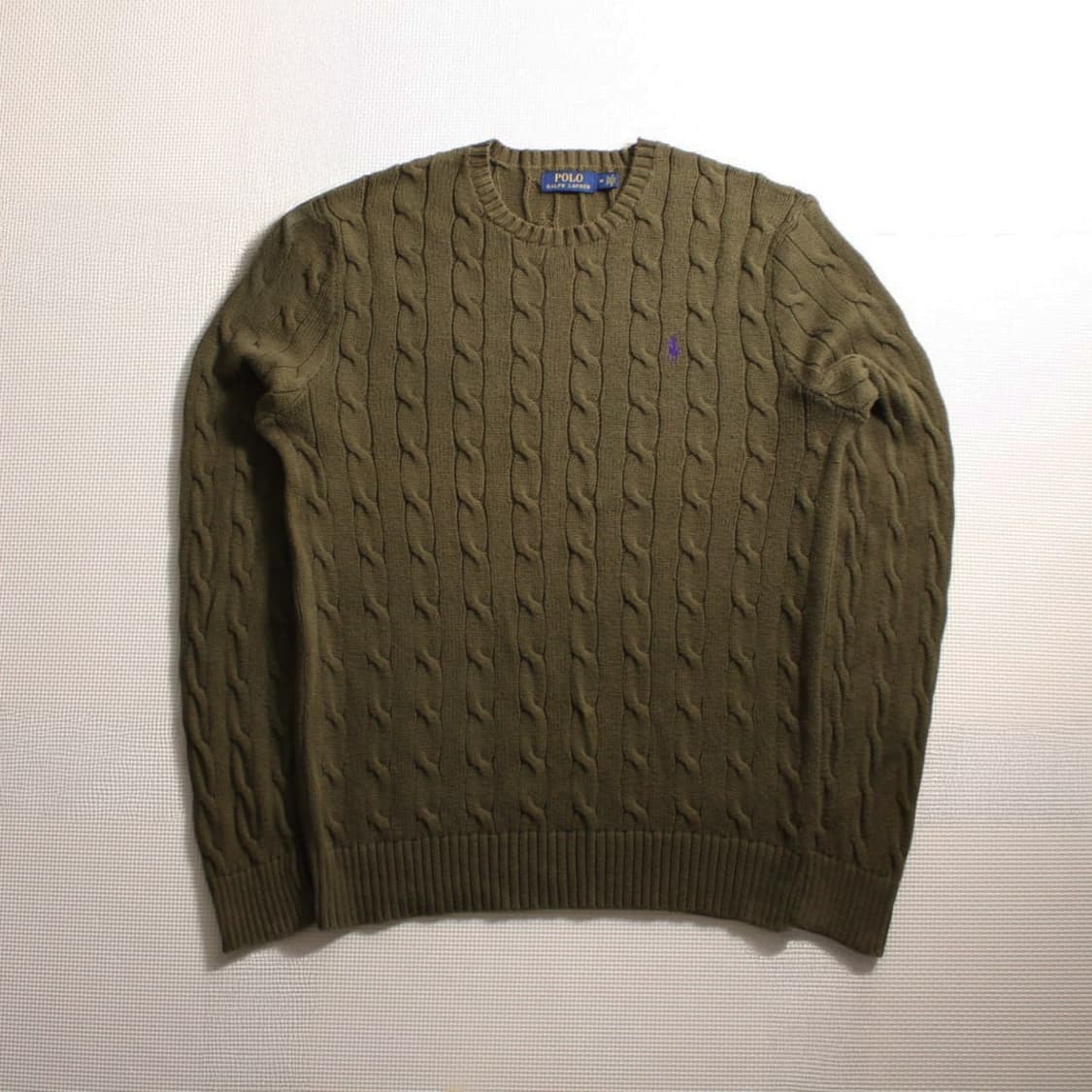 Polo 폴로 랄프로렌 카키 라운드 케이블 니트  상품이미지1