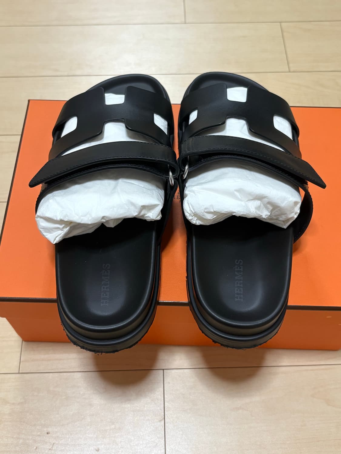 에르메스 시프레 샌들 카프스킨 & 누아 38.5 상품이미지2