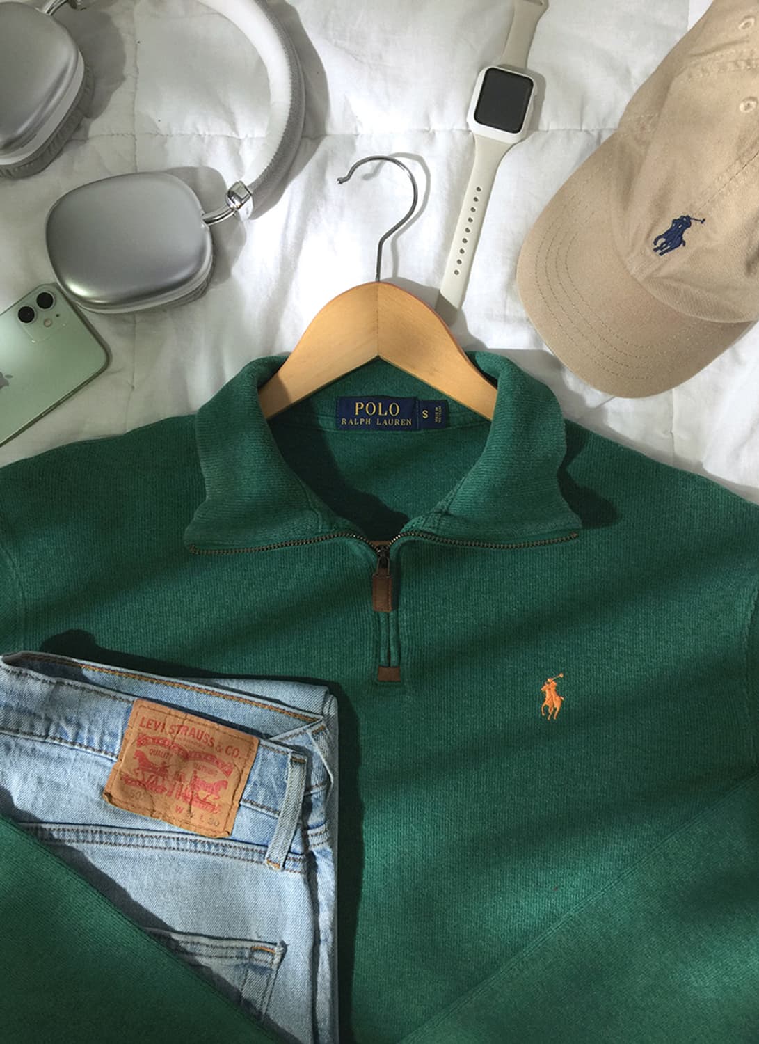 (MAN) 폴로랄프로렌 반집업 스웻맨투맨 L 상품이미지1