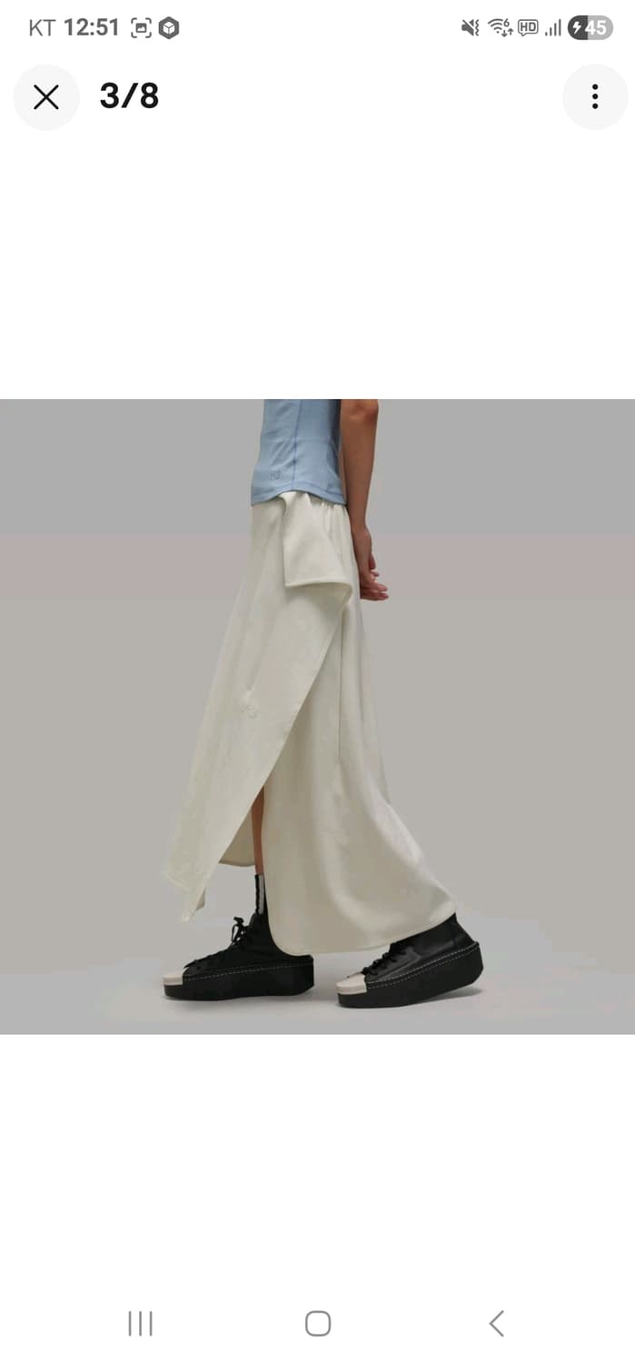 Y-3 트랙 미디 스커트 오프 화이트 요지 야마모토 상품이미지3