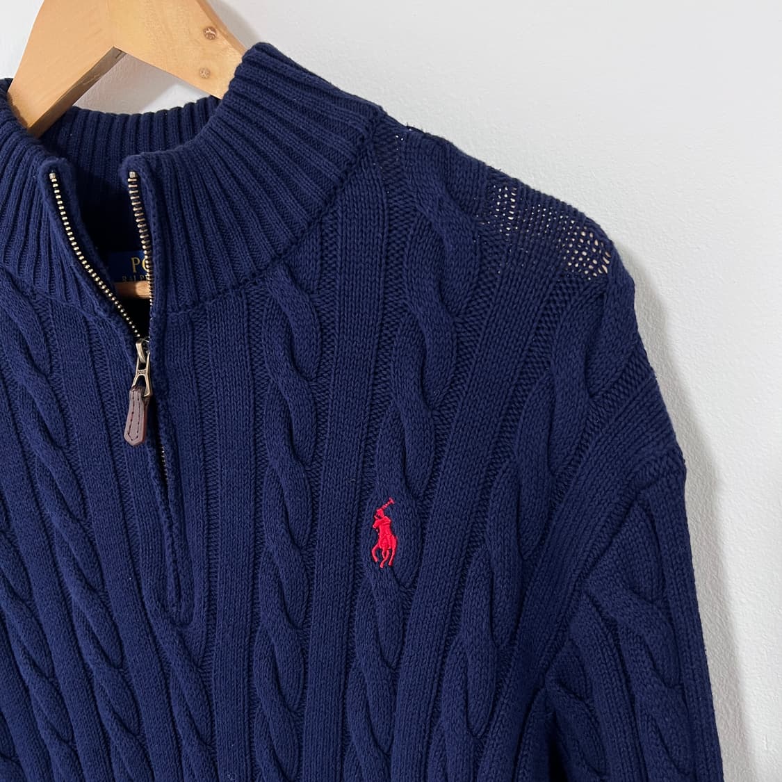 [L] 폴로 랄프로렌 꽈배기 니트 하프집업 상품이미지1