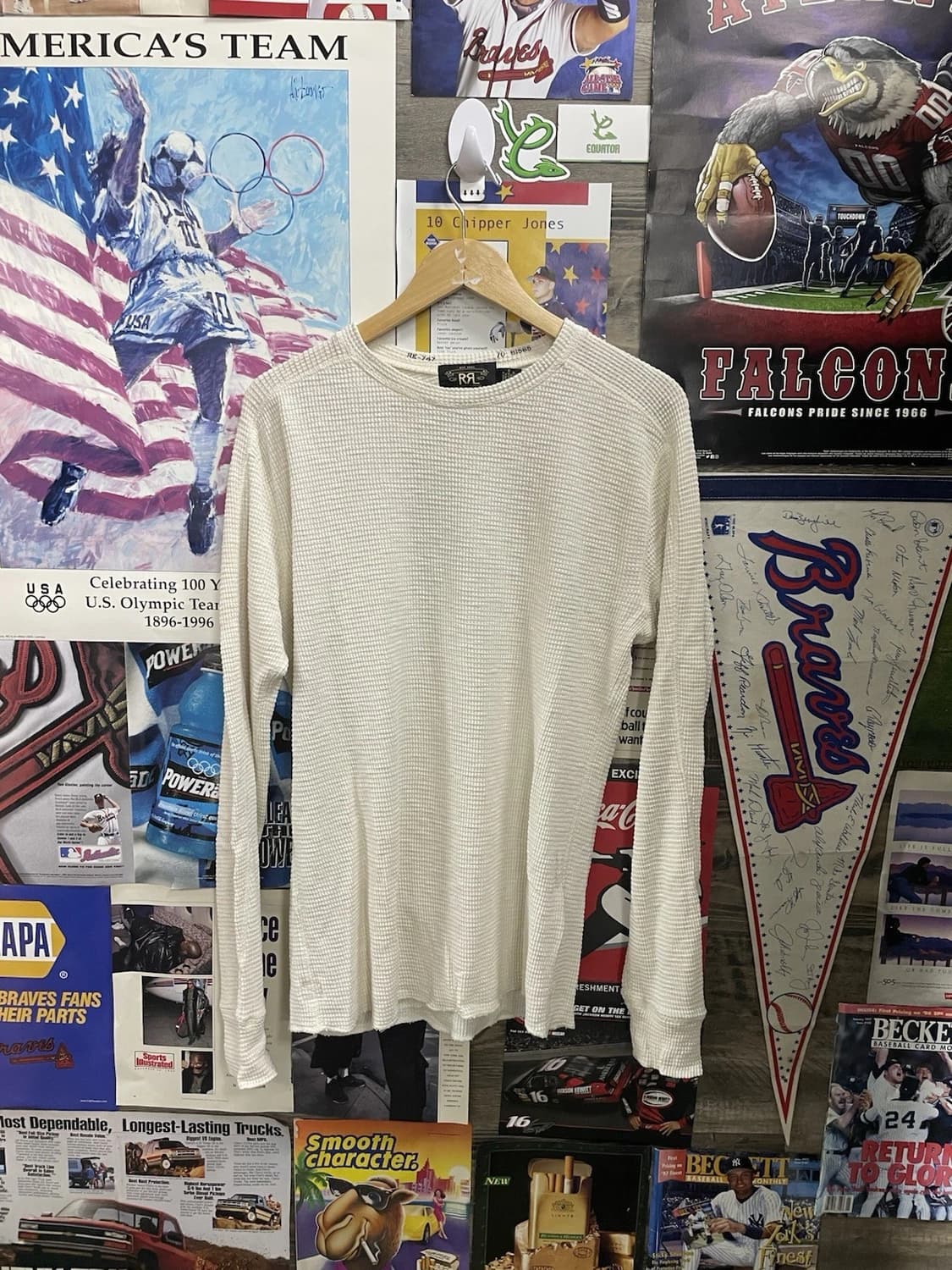 RRL 더블알엘 텍스쳐드 크루넥 페이퍼 화이트 상품이미지1