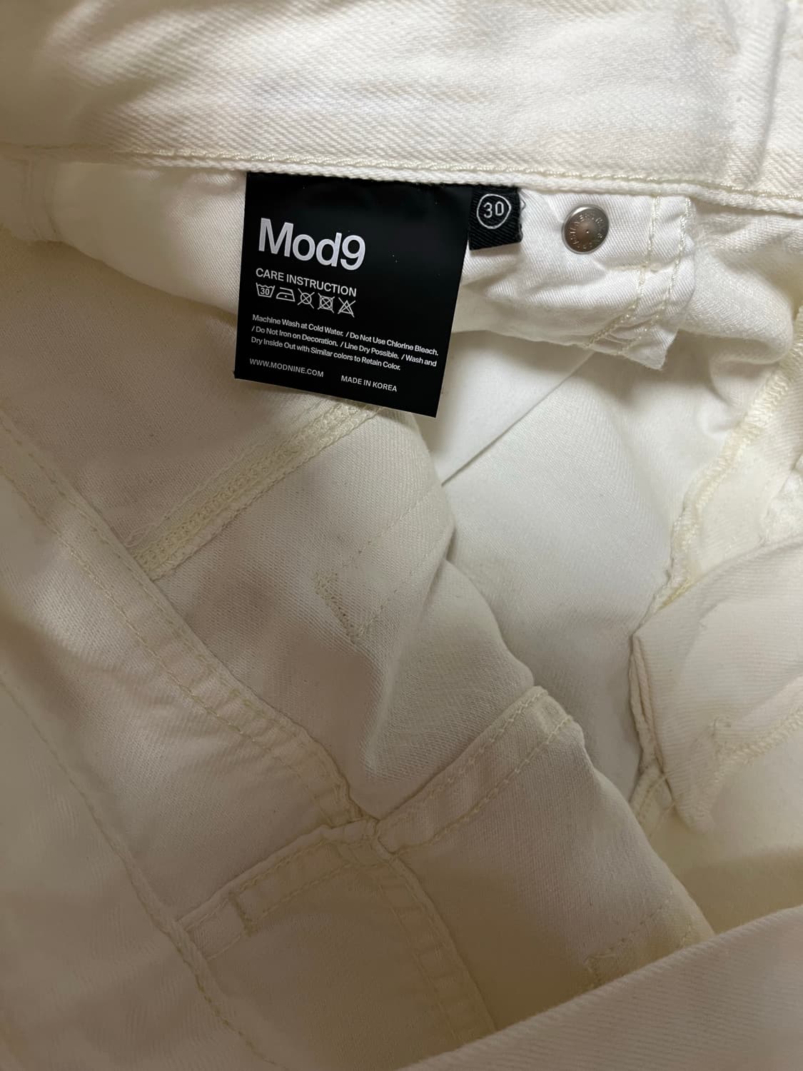 모드나인 화이트 절개 데님 팬츠 30~31 사이즈 상품이미지8