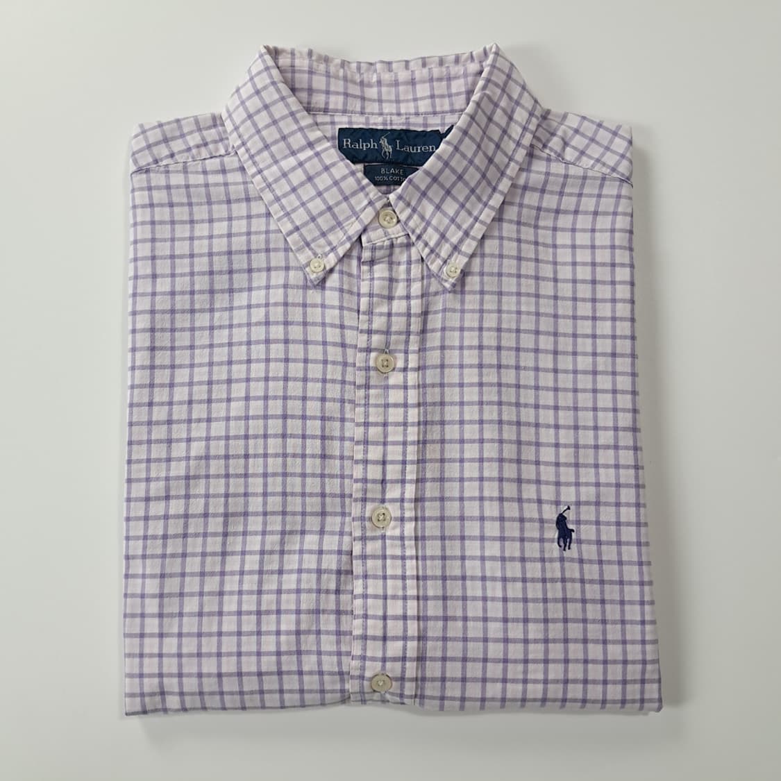 CK236 XL 폴로 00s 라벤더퍼플 멀티 스몰체크 반팔 셔츠 남방 상품이미지7