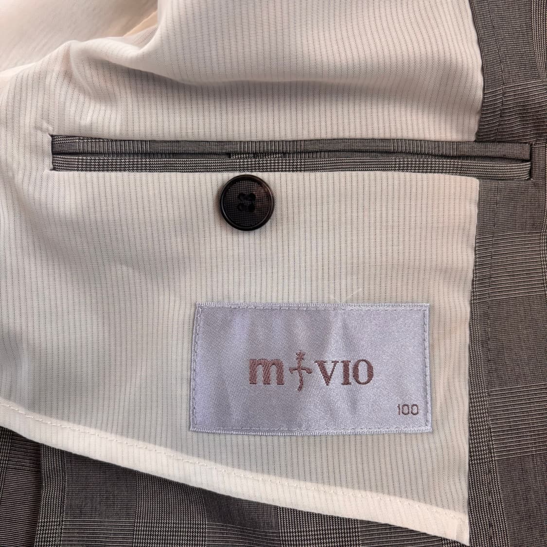 엠비오 슬림핏 XS 캐주얼 콤비 자켓 원버튼 그레이 체크 상품이미지7