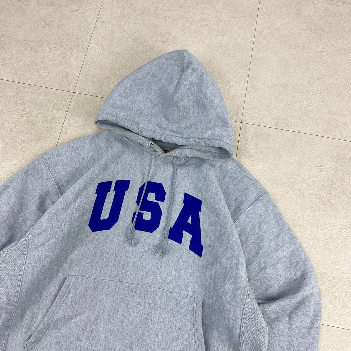  챔피온 프리미엄 리버스위브 USA 그레이 후드 티 (105)  ﻿ 상품이미지1