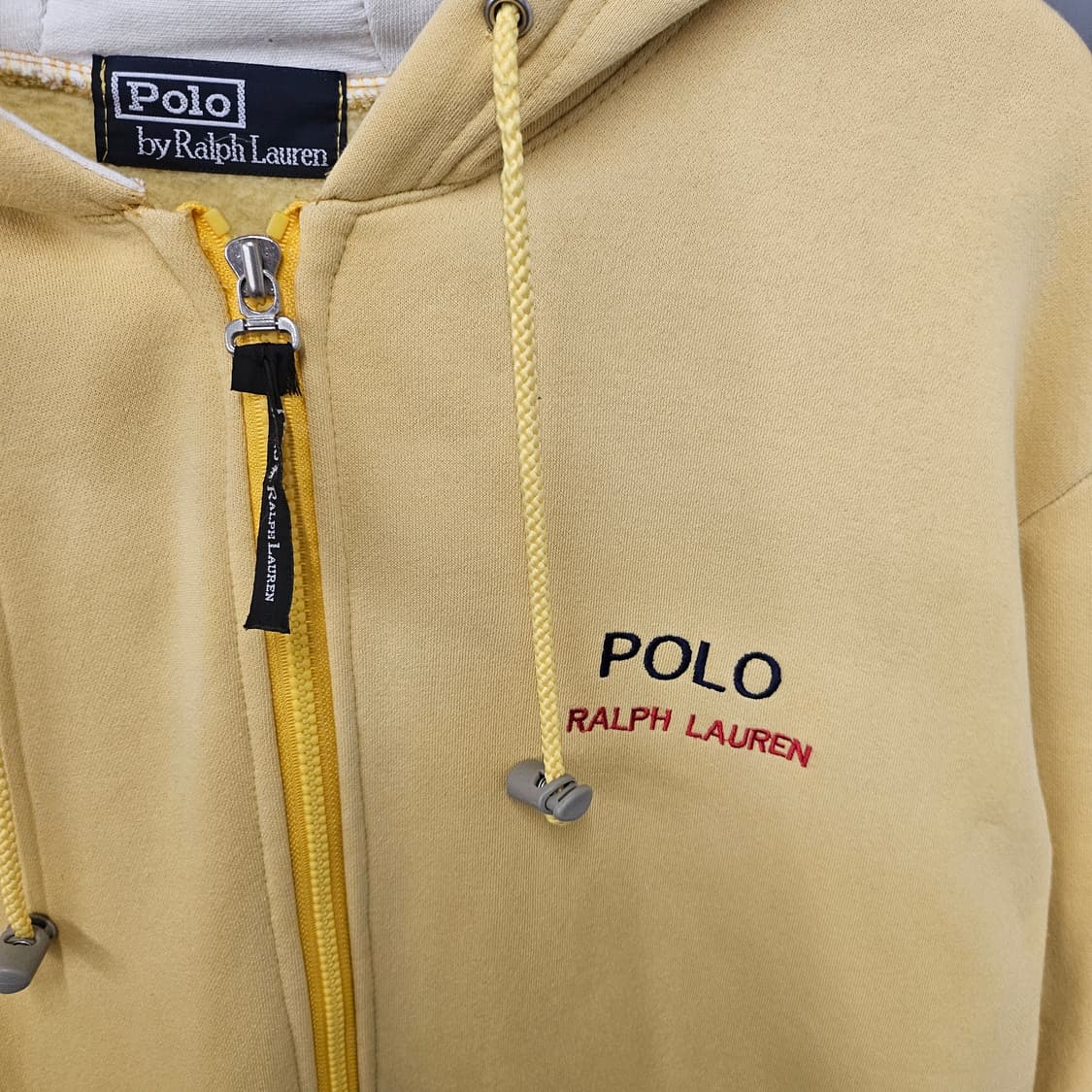 폴로랄프로렌 기모 후드집업 옐로우 상품이미지3