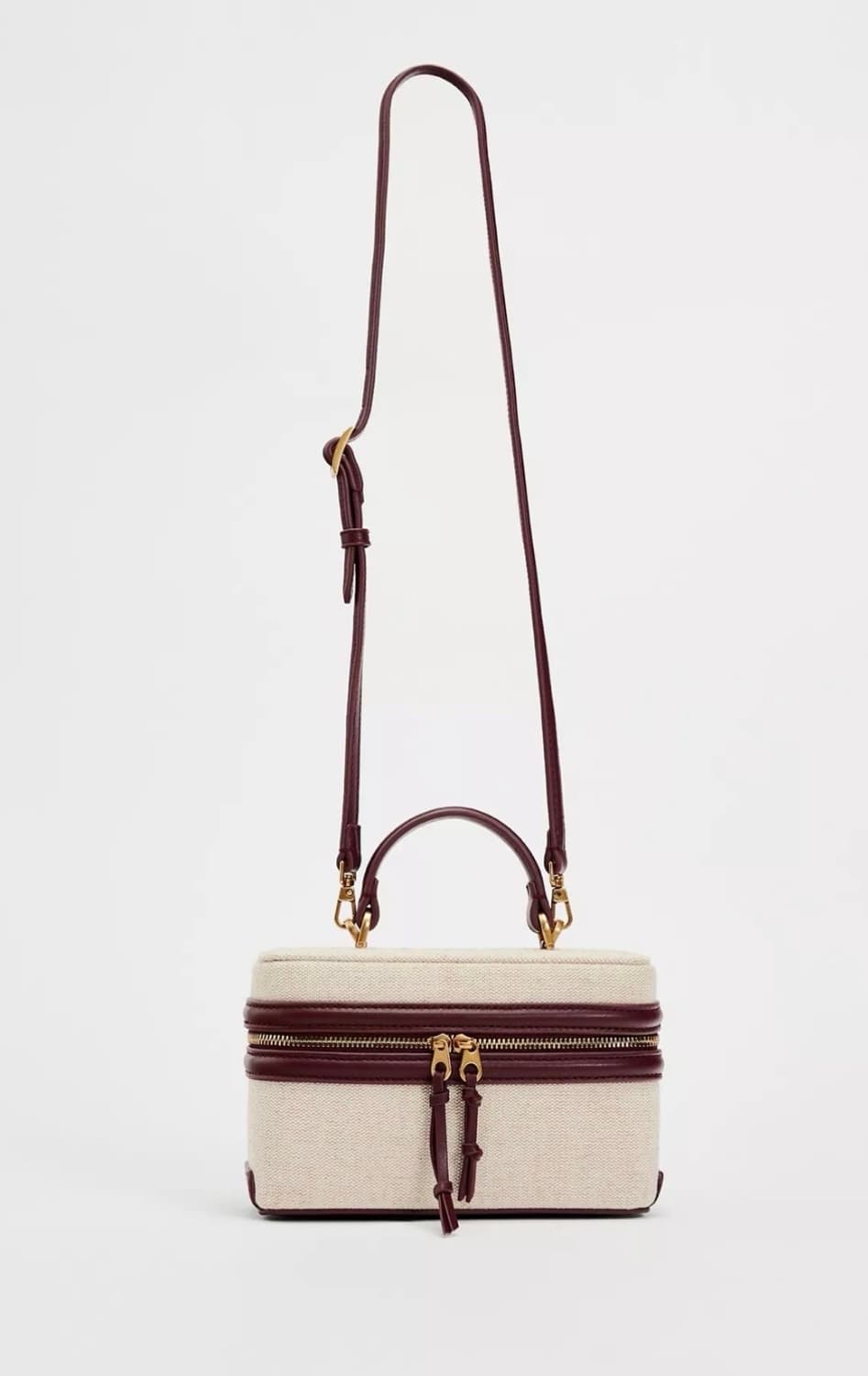 자라 하드백 버건디 상품이미지1