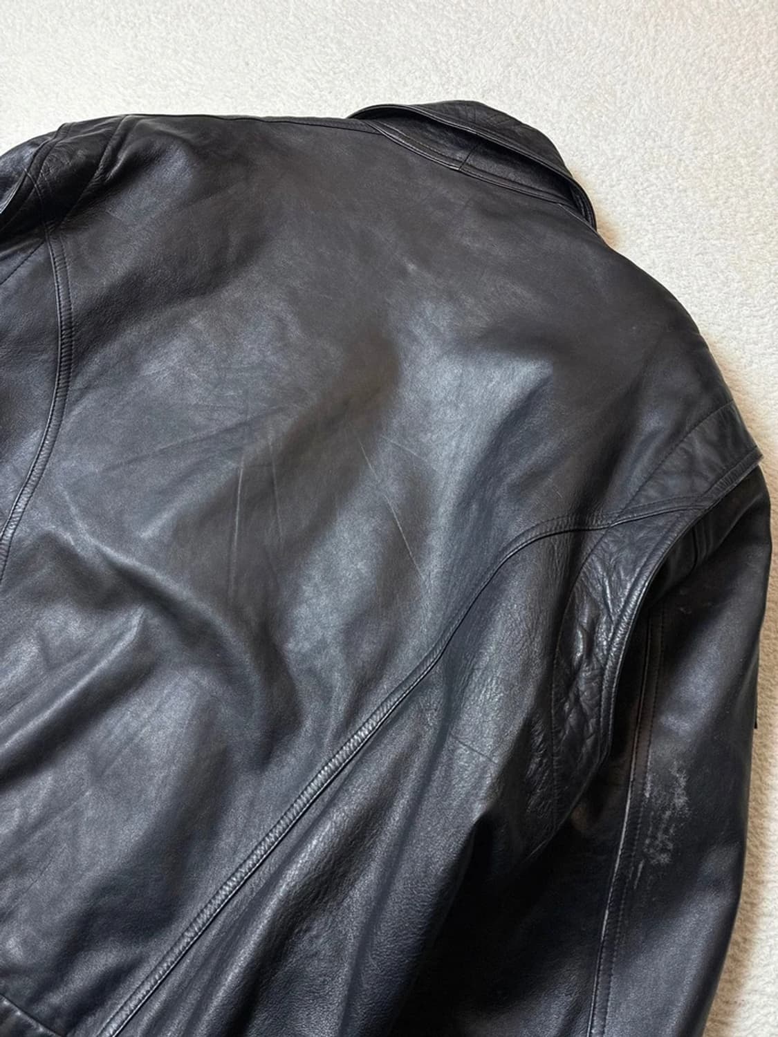 Selectede 90's 100% 양가죽 라이더 블루종자켓 PN6648 상품이미지8