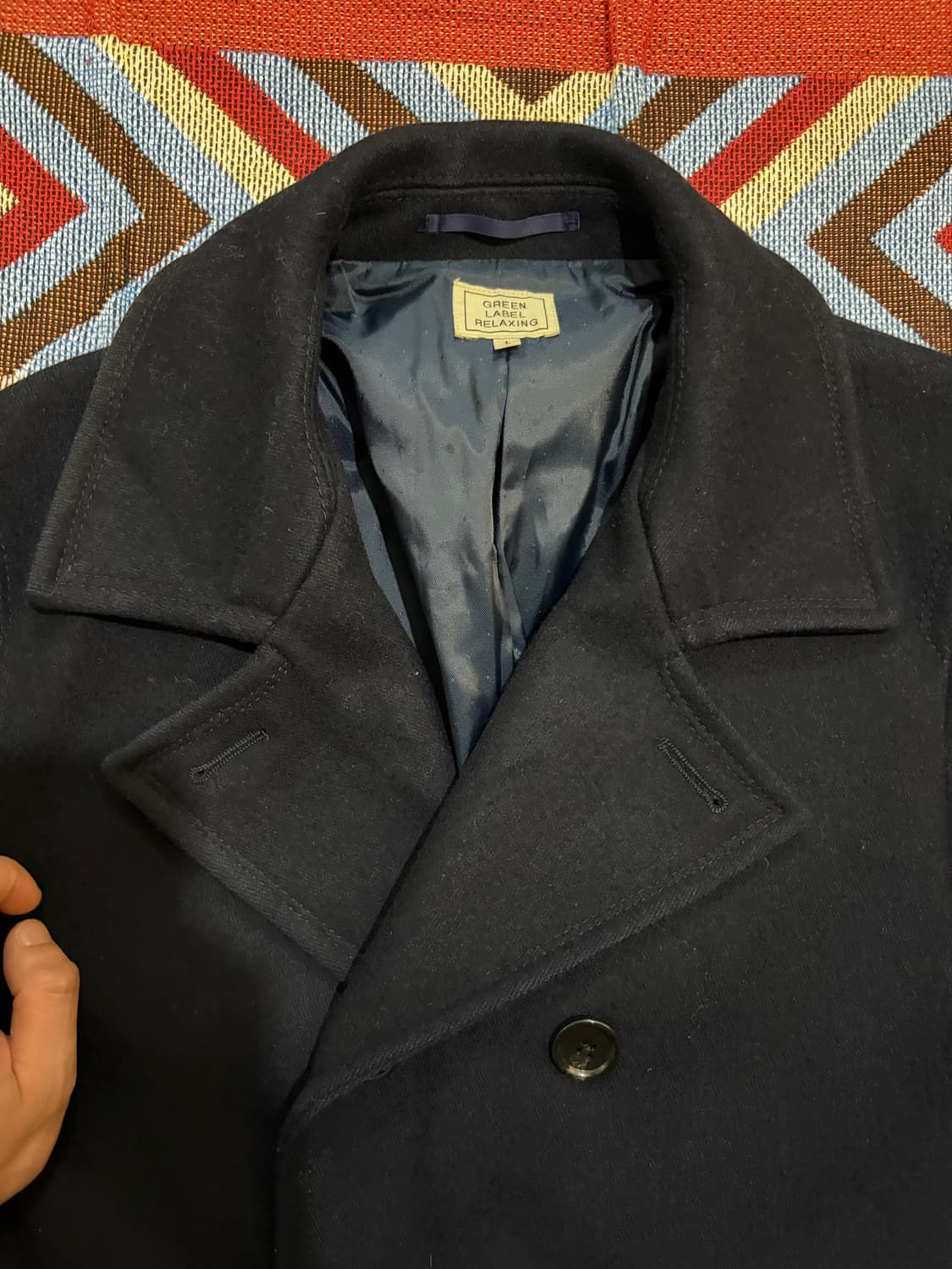 100) 유나이티드애로우즈 그린라벨릴렉싱 피코트 네이비 상품이미지5