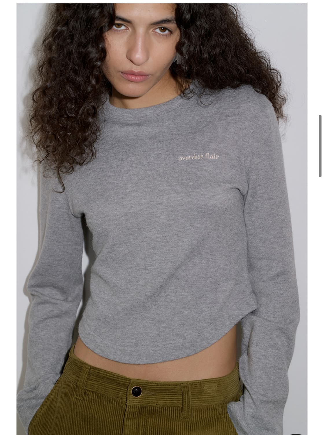 오버듀플레어 라인크롭 티셔츠 (오버듀플레어 롱슬리브) 상품이미지1