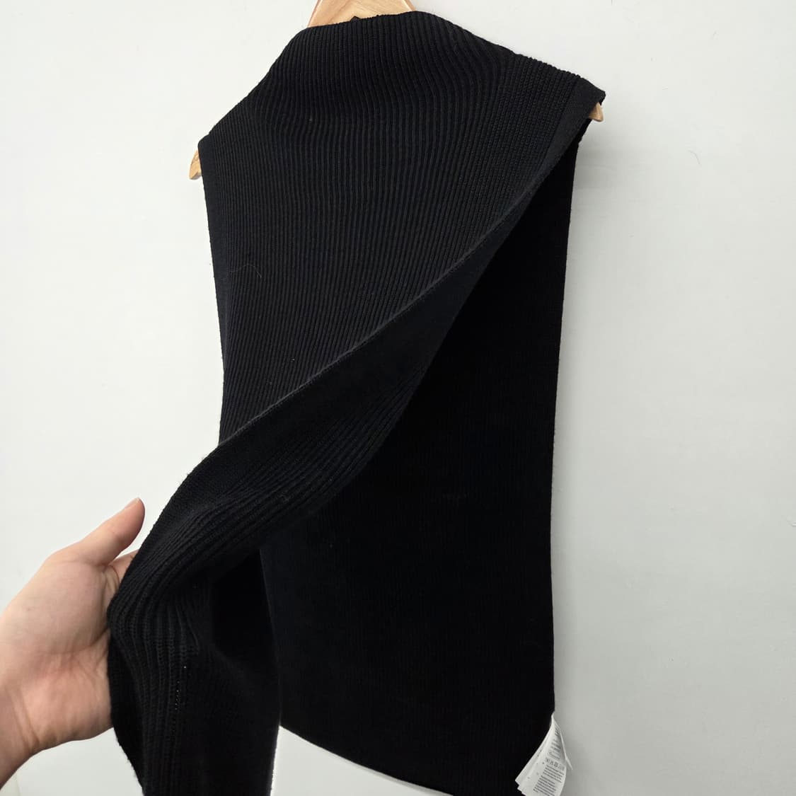 COS 블랙 골지 니트 롱 스커트 여성 L 상품이미지3