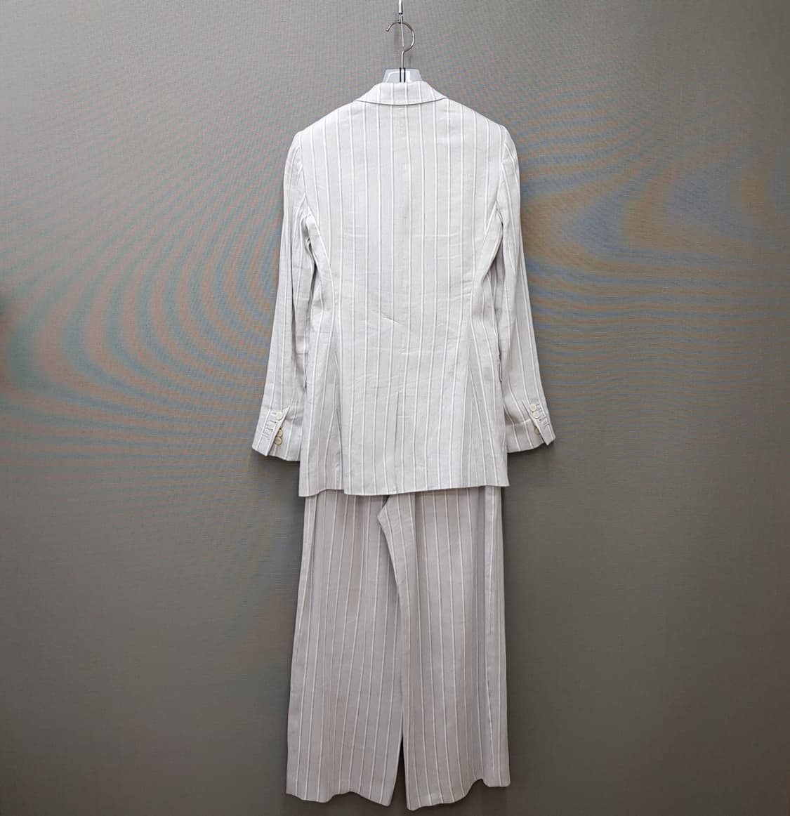 띠어리 스트라이프 린넨 테일러드 자켓 와이드 팬츠 투피스 셋업 S사이즈 상품이미지5