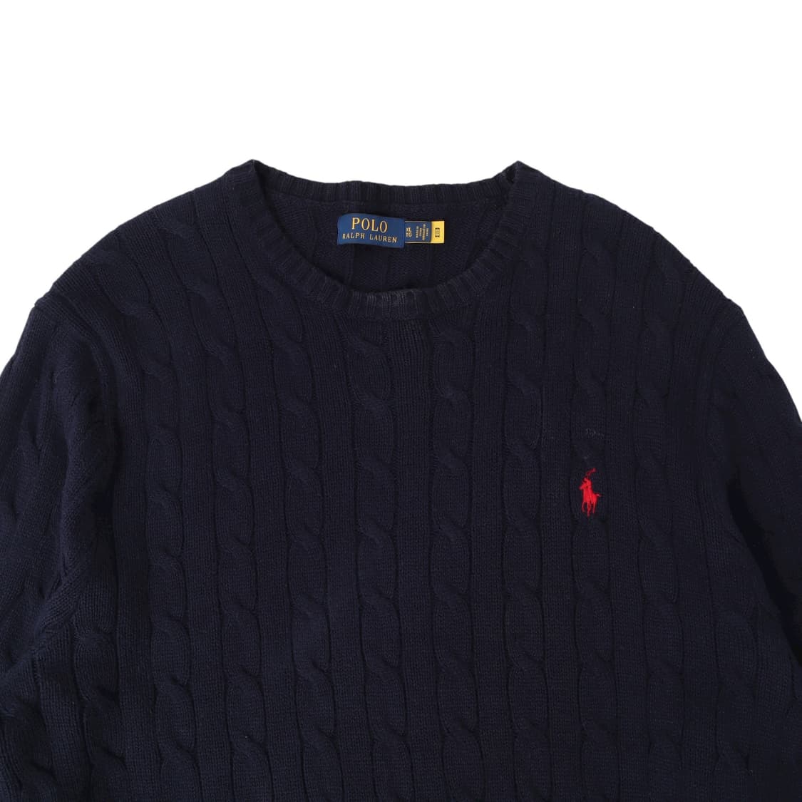 폴로 랄프로렌 QR 네이비 케이블 니트 스웨터 상품이미지2