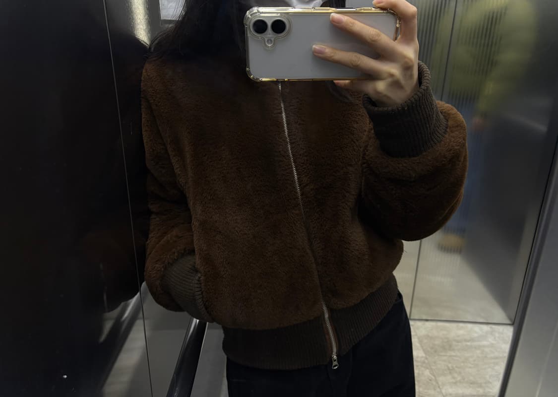 블랙업 숏 퍼자켓 상품이미지2