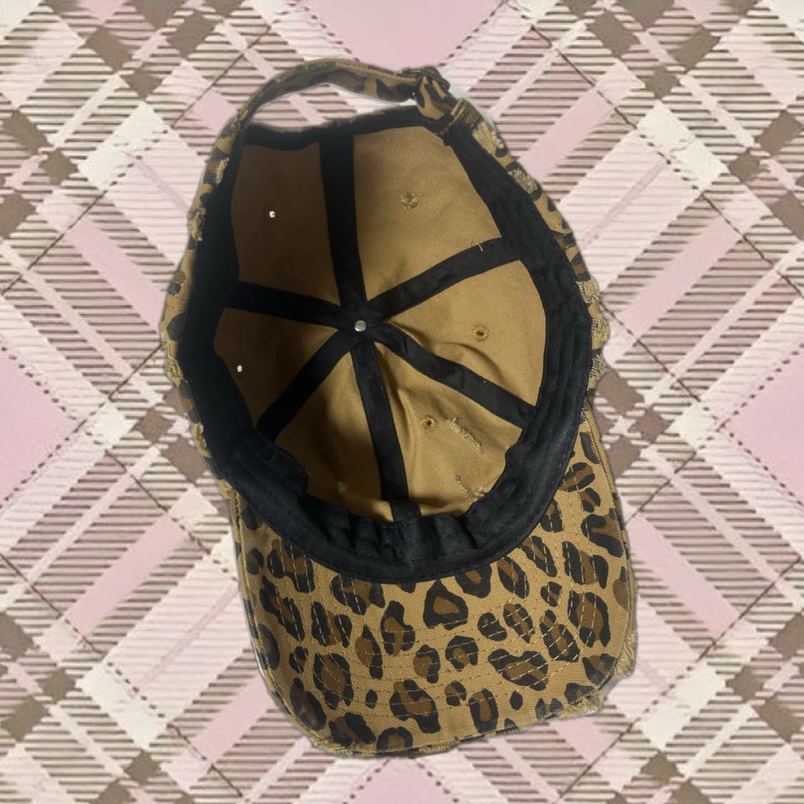 갸루 호피 브라운 모자 VTG 새상품 상품이미지3