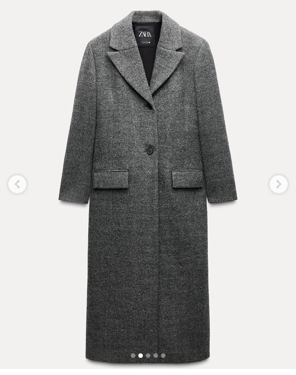 자라 오버핏 그레이 울블랜드 코트 상품이미지7