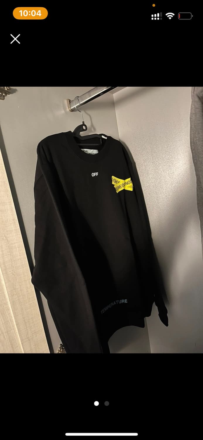 [M] 오프화이트 파이어테이핑 맨투맨 블랙 상품이미지2