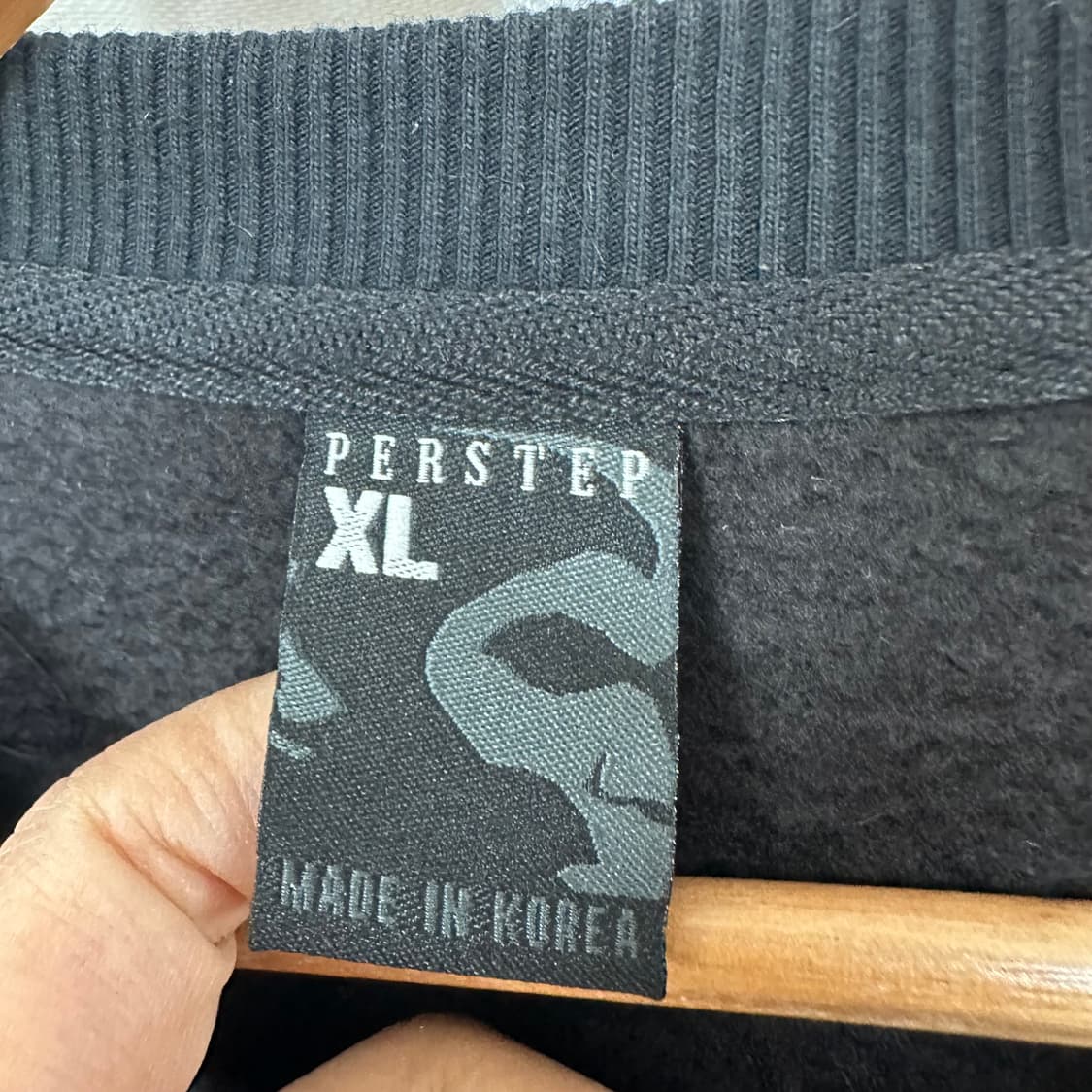 PERSTEP 남자 기모 맨투맨 티셔츠 검정 XL 상품이미지9