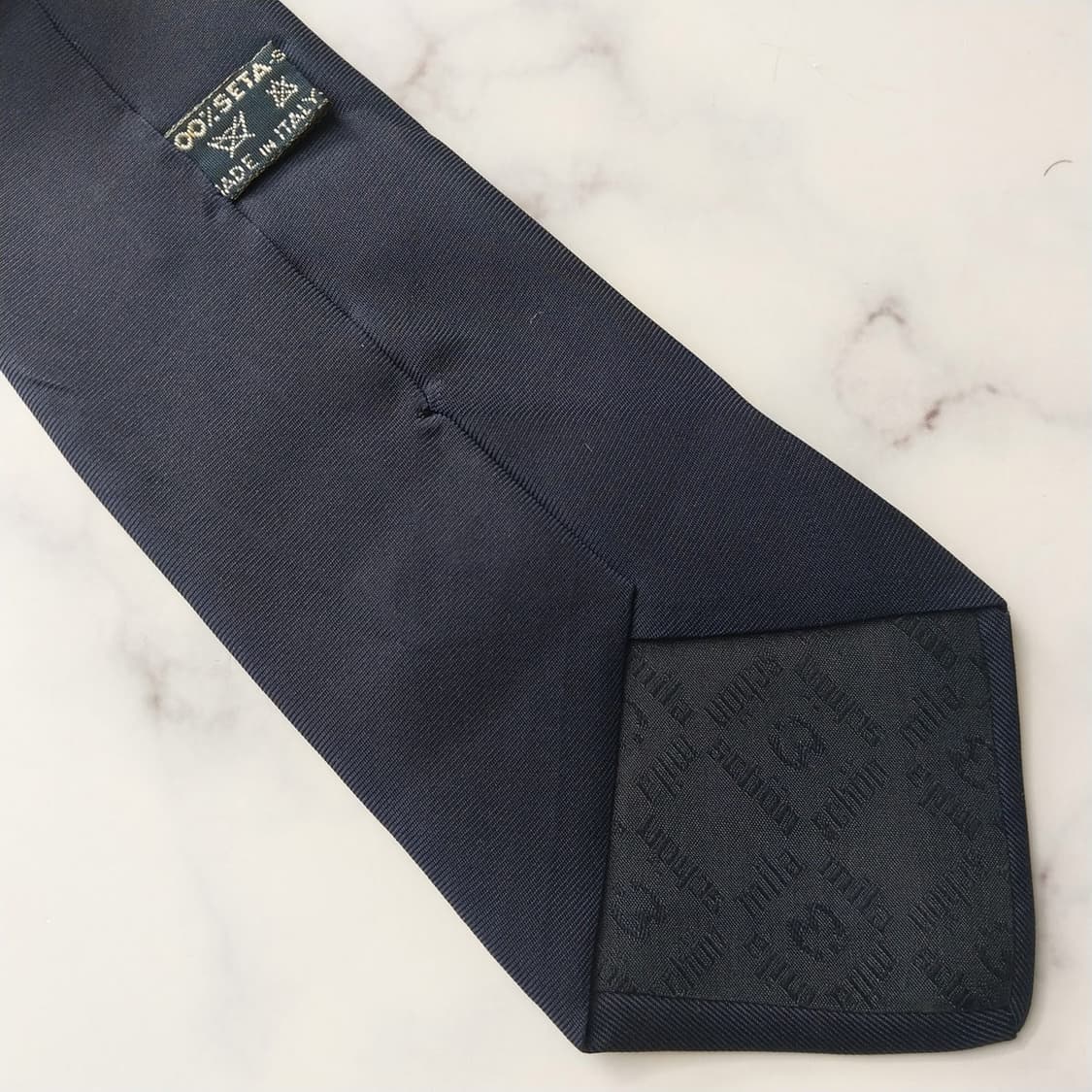 밀라숀 실크 네이비&그린 헤링본 패턴 넥타이 8.5cm A등급 K1279 상품이미지9