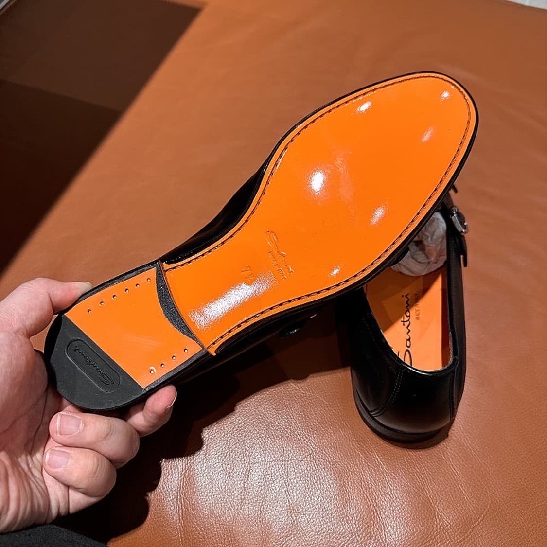 (정품/새상품) SANTONI 산토니 남성 블랙 몽크스트랩 로퍼 슈즈 상품이미지5