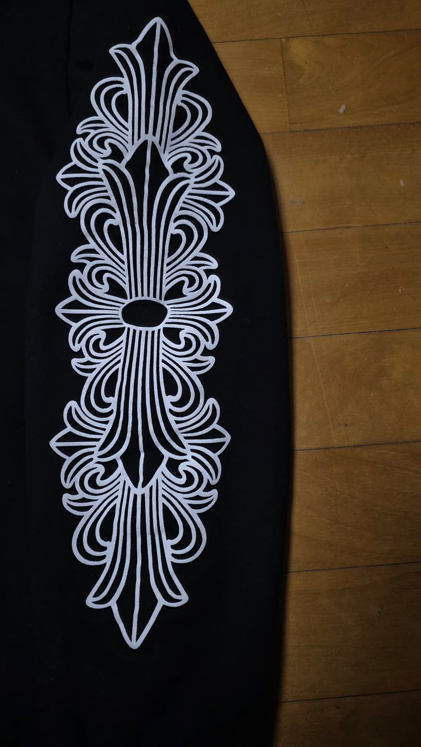 [새상품급,L]크롬하츠 홀스슈 플로랄후드티 블랙 상품이미지3