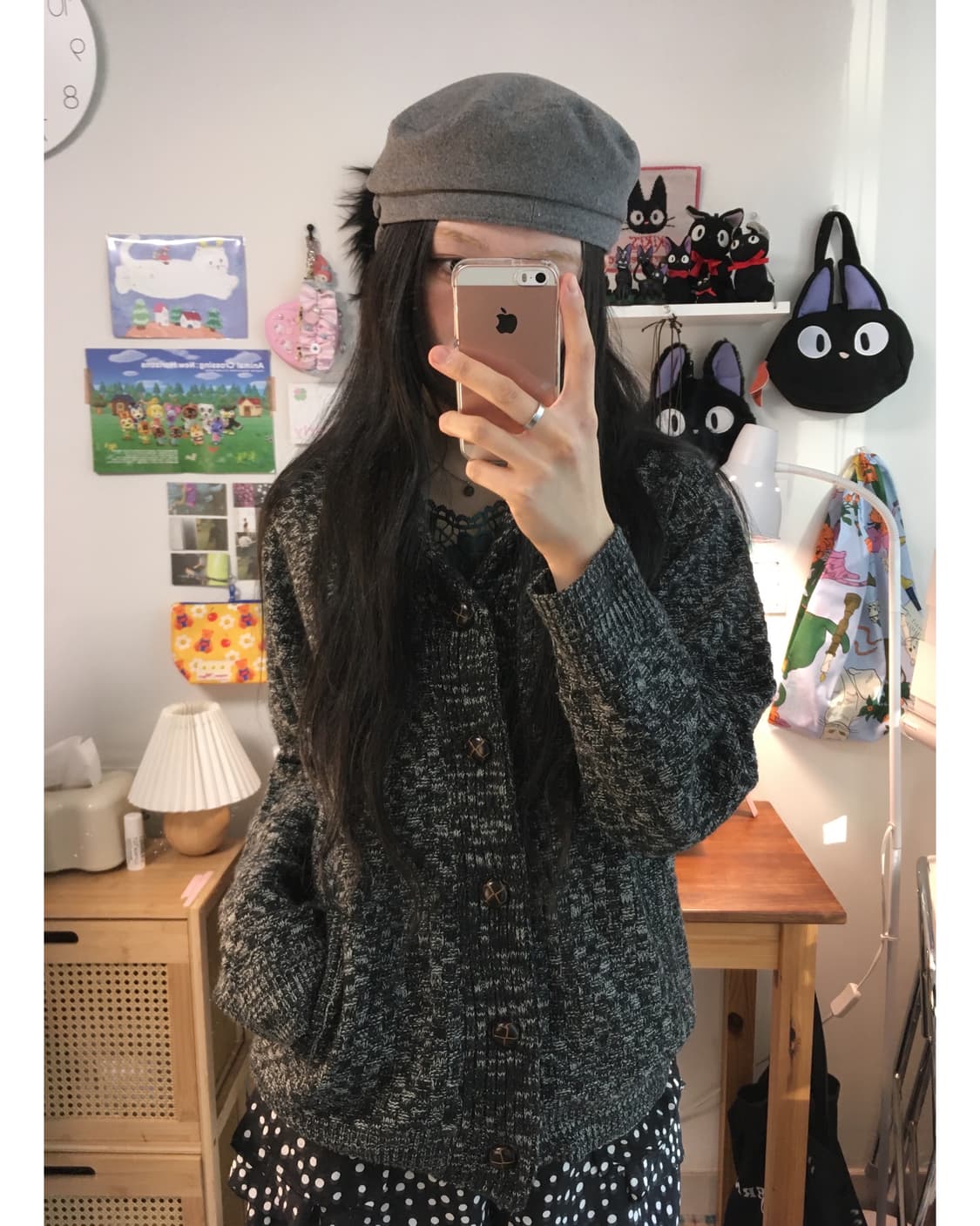 vintage shawl cardigan charcoal mix 상품이미지1