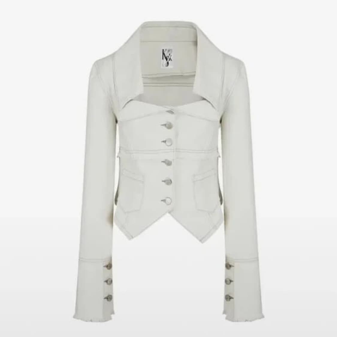 (구함)kashiko 데님 스퀘어넥 자켓 화이트  상품이미지1