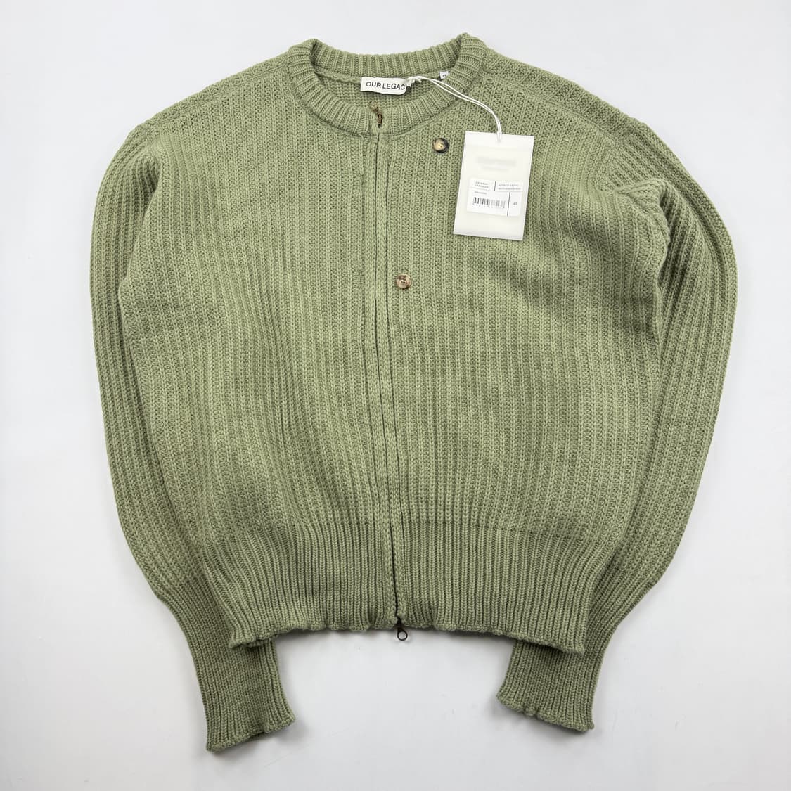 아워레가시 집업 랩 가디건 리파인드 그린 쿼티디안 울 48 상품이미지3