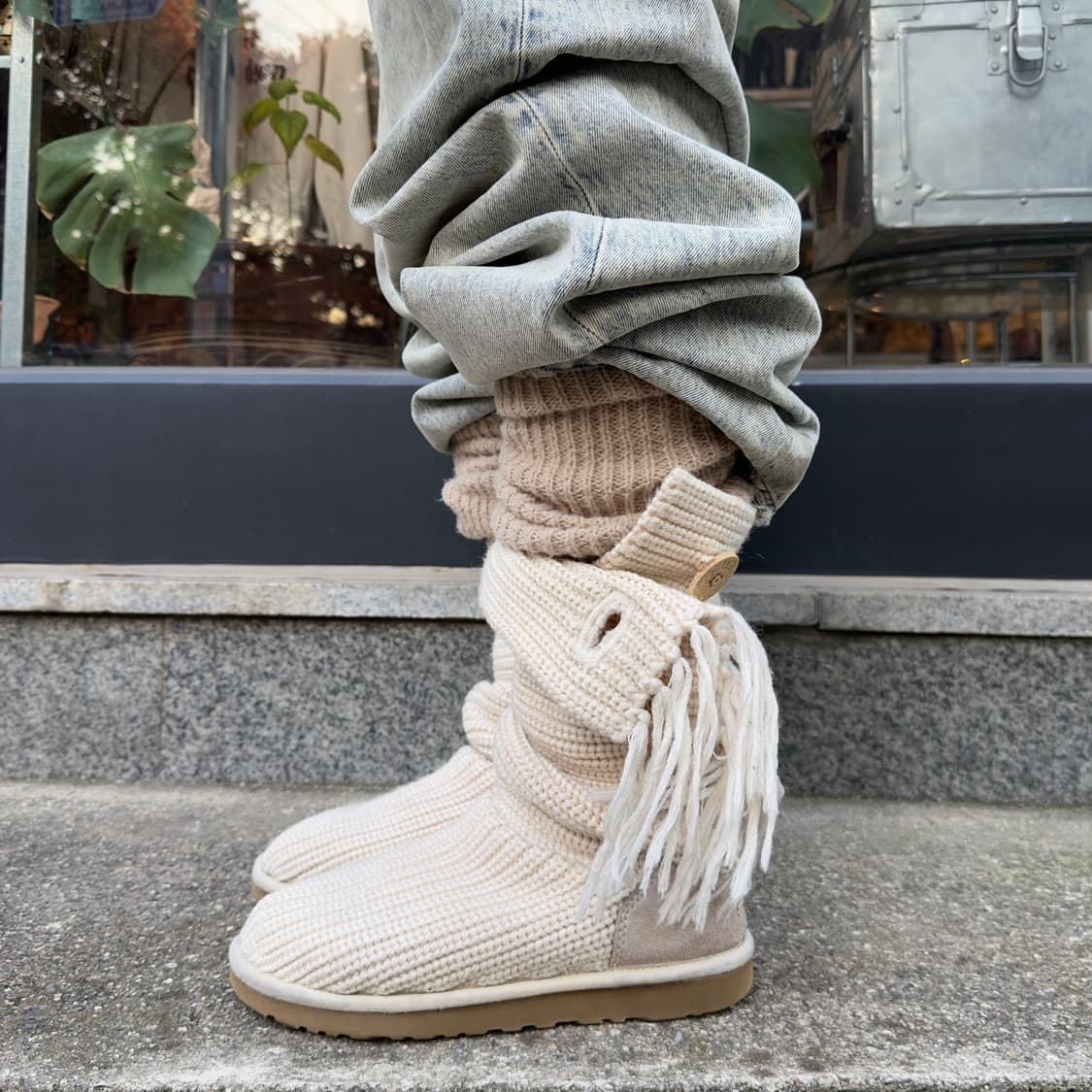 2000s Y2K 니트 카디 어그 부츠 상품이미지5