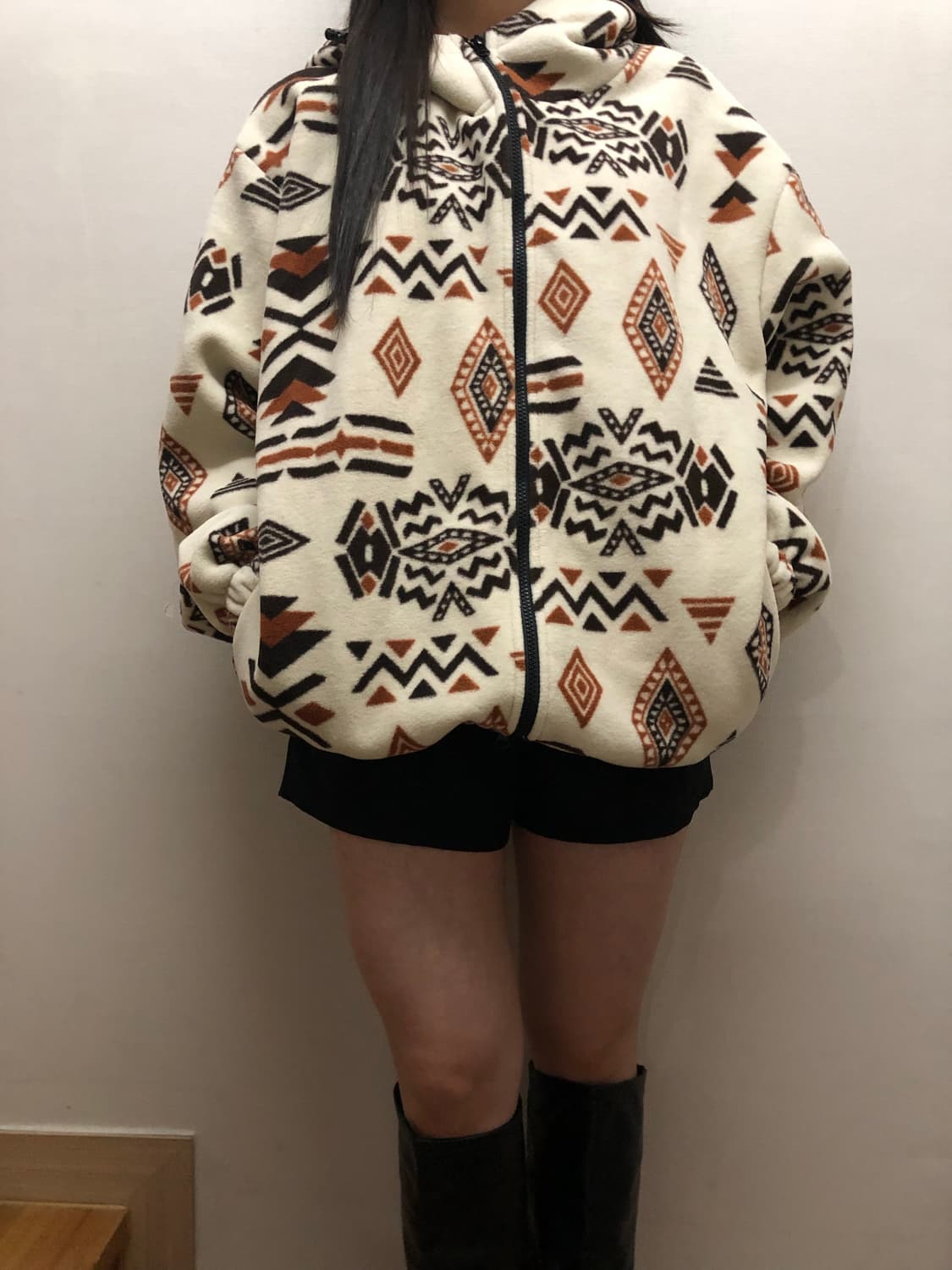 빈티지 아이보리 히피 플리스 집업 상품이미지7