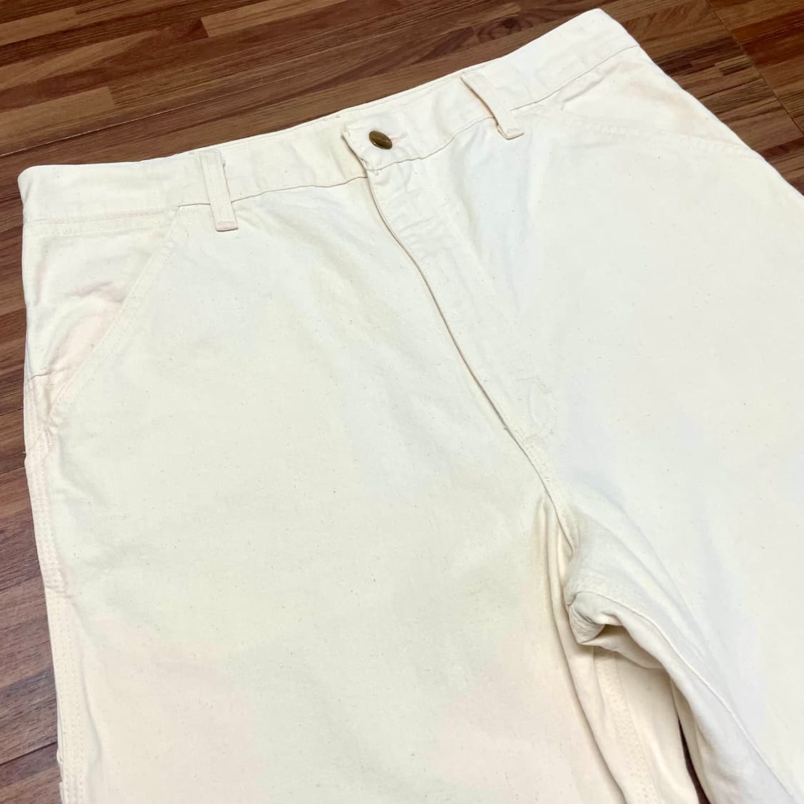 90s 미제 칼하트 에크루 크림 오프 화이트 싱글니 카펜터 워크팬츠 34 상품이미지2