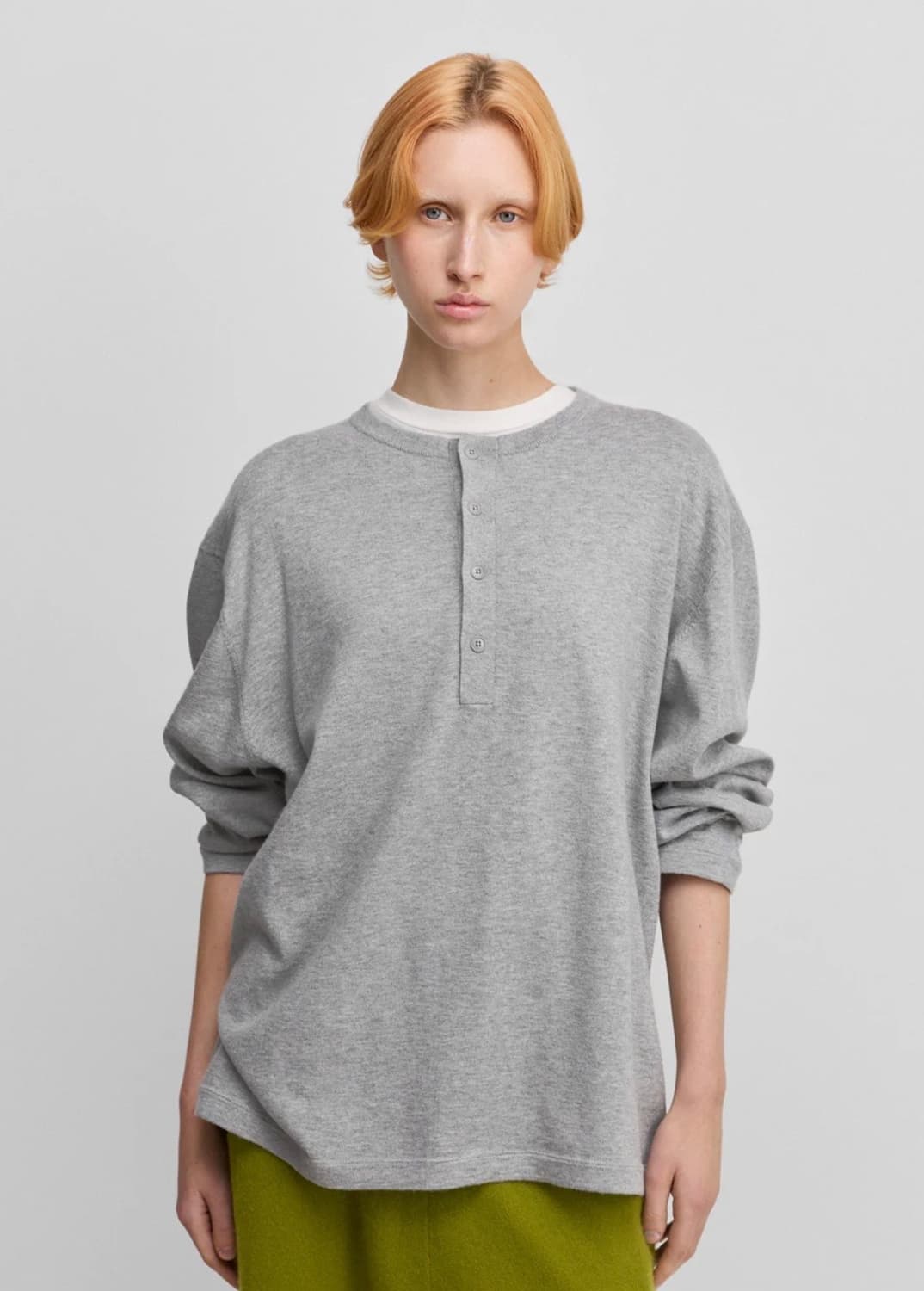 [F]익스트림캐시미어 26ss 파투 헨리넥 티셔츠/그레이 상품이미지1